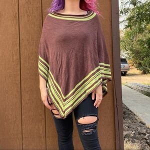 🍄 ii Sisters Brown and Green Forest fairy hippy Fall Poncho